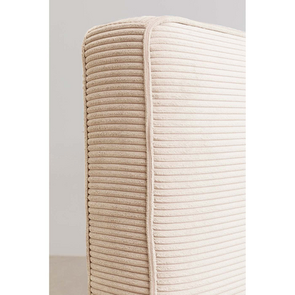 Lit 160x200 Japandi en polyester côtelé crème – East side cord