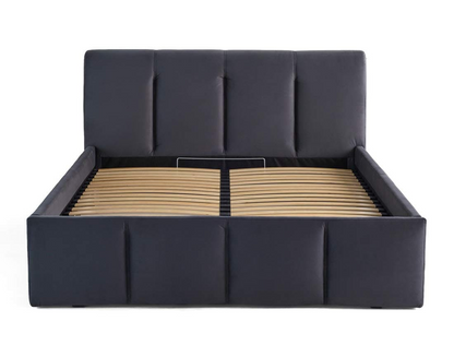 Lit Coffre Japandi en Velours 180 x 200 cm Beige – Elysia
