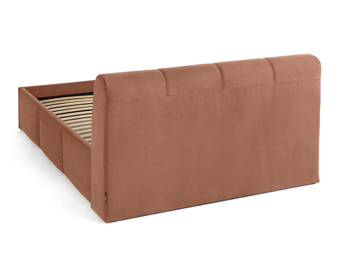 Lit Coffre Japandi en Velours 180 x 200 cm Rose – Elysia