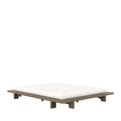 Lit Japandi design en bois 160x200cm bois foncé – Japan