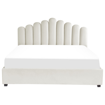 Lit Double Japandi en Tissu Blanc 180x200 – Vincennes