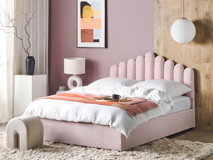 Lit Double Japandi en Tissu Blanc 180x200 – Vincennes