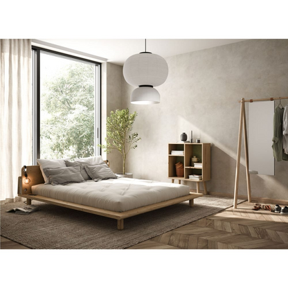 Lit Japandi en bois avec lampes de chevets 180x200cm – PEEK