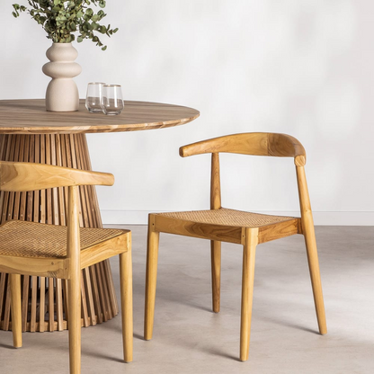 Lot de 2 chaises en teck et cannage Japandi - Bunga