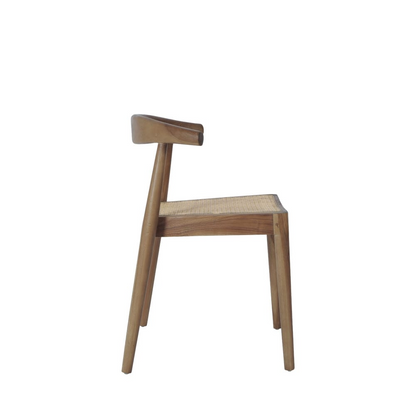 Lot de 2 chaises en teck et cannage Japandi - Bunga