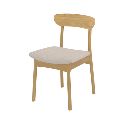 Chaises Japandi en tissu beige et bois clair – Lana