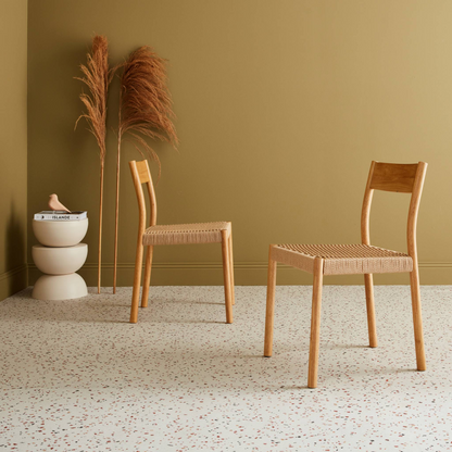 Lot de 2 chaises Japandi naturelles en bois et cordage – Ella