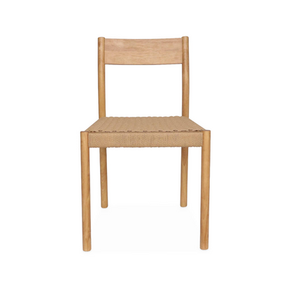 Lot de 2 chaises Japandi naturelles en bois et cordage – Ella