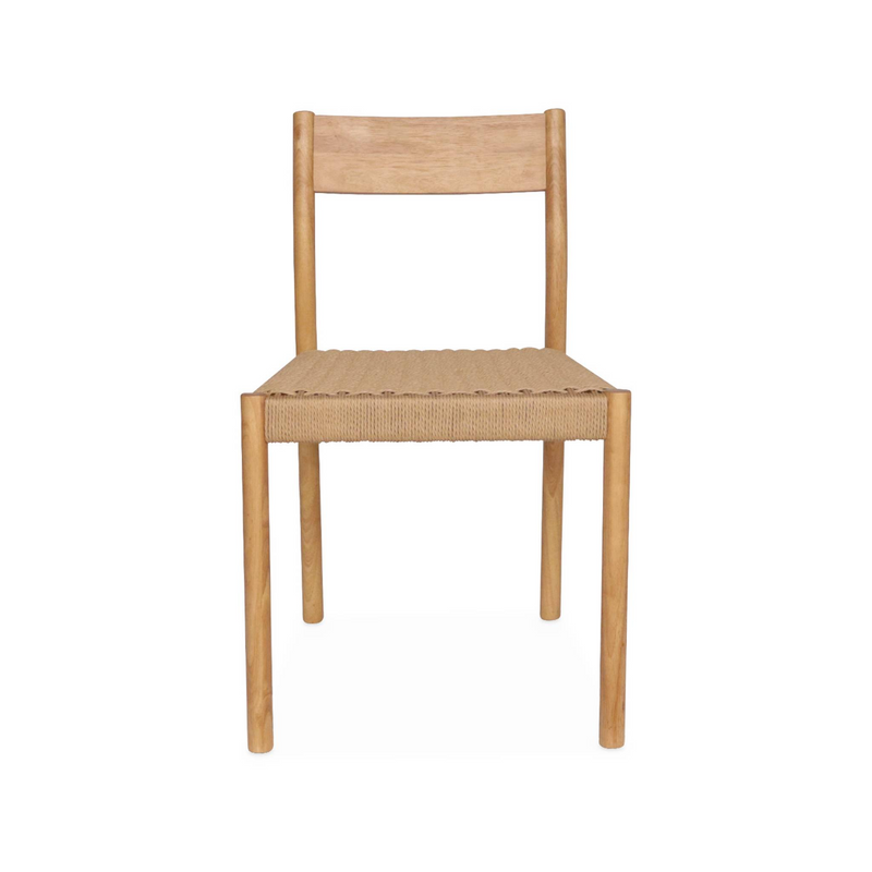 Lot de 2 chaises Japandi naturelles en bois et cordage – Ella