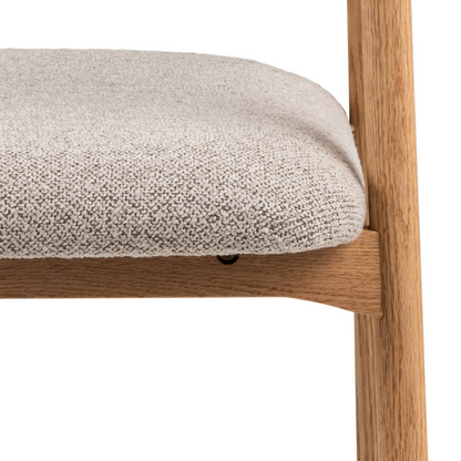 Lot de 2 fauteuils de table Japandi en tissu et bois naturel chiné – Anabate