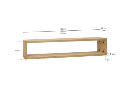 Meuble TV Japandi en bois de sapin marron 160x30cm – Denver