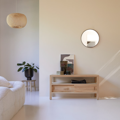 Meuble TV Japandi en teck massif 100 cm – Anton