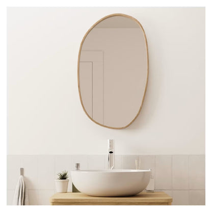 Miroir Japandi galet en chêne – 40x65cm