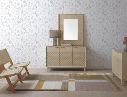 Miroir Japandi plaqué chêne beige – NomduProduit