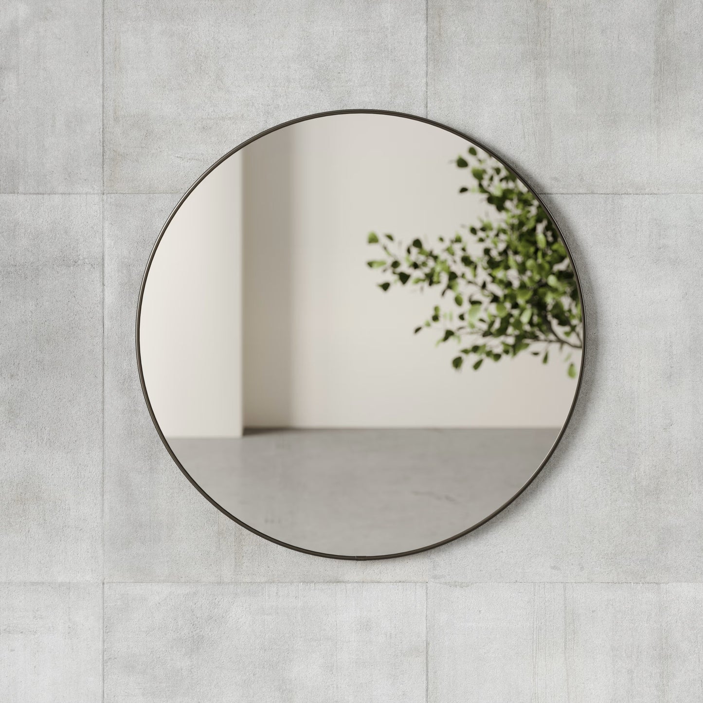 Miroir Japandi rond avec bordure métal – Titanium Hubba