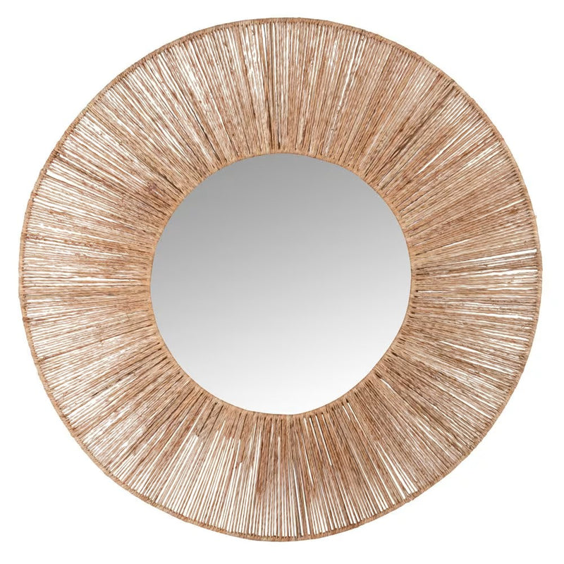 Miroir Japandi rond en jute marron – Ethaniel