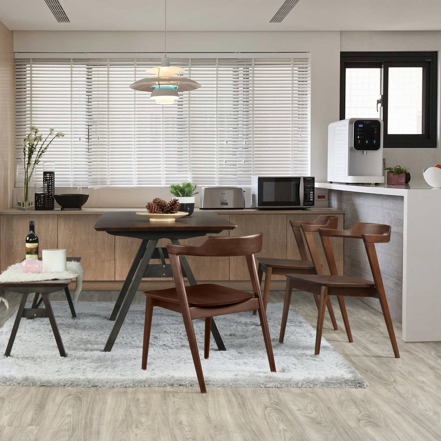 Pack 2 Chaises Japandi en bois massif couleur noyer – VENUS