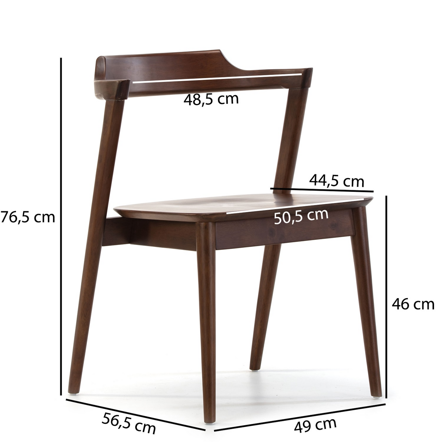 Pack 2 Chaises Japandi en bois massif couleur noyer – VENUS