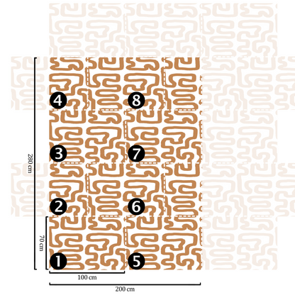 Papier Peint Japandi abstrait blanc et noisette 250x200 cm – Moderne
