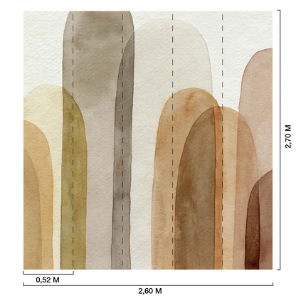 Papier Peint Japandi graphique arches terracotta 260x270 cm – Nom du Produit