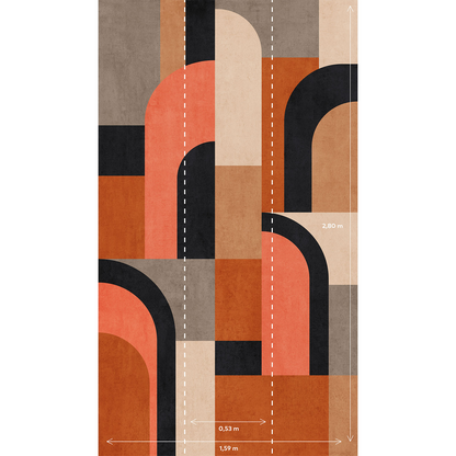 Papier Peint Japandi Graphique Block Color 159x280 cm