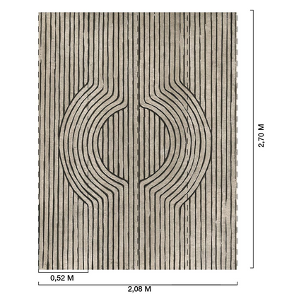 Papier Peint Japandi graphique bois de cèdre 208x270 cm – Nom du Produit