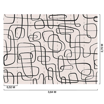 Papier Peint Japandi lignes fines 364x270 cm – Nom du Produit