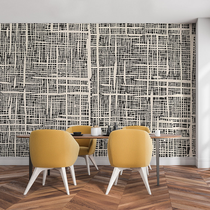 Papier Peint Japandi motif maillage et texture 364x270cm – Nom du Produit