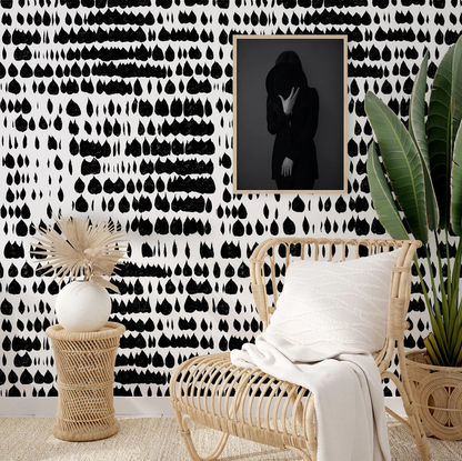Papier Peint Blanc Gris Japandi Véritable 200x280cm – Moderne