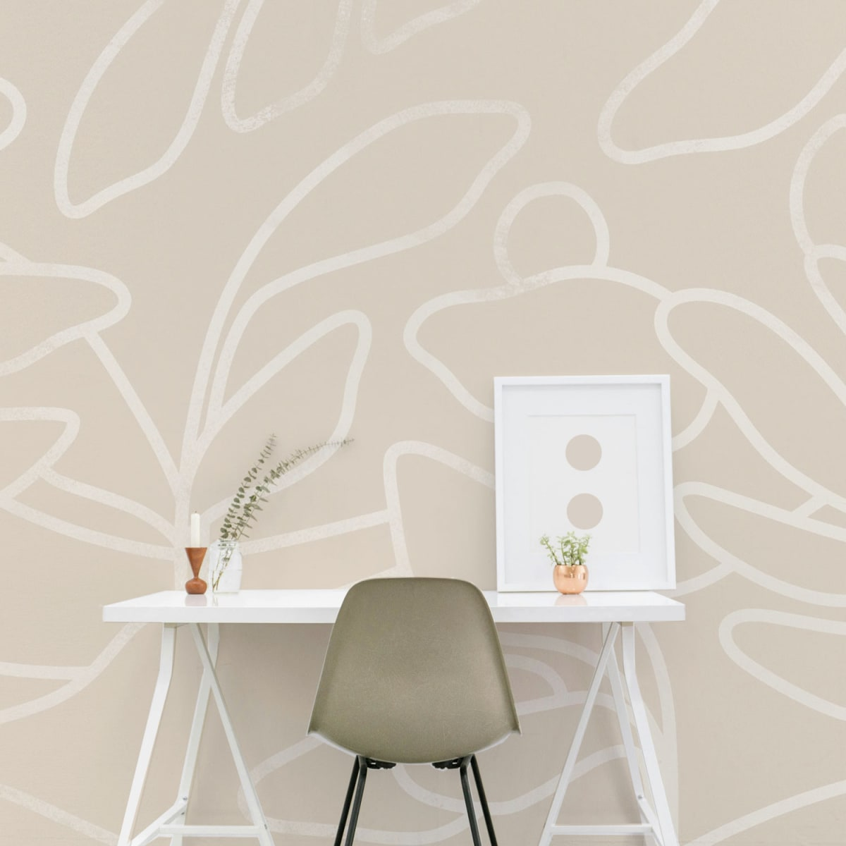 Papier Peint Panoramique Japandi beige 225x250cm – calme