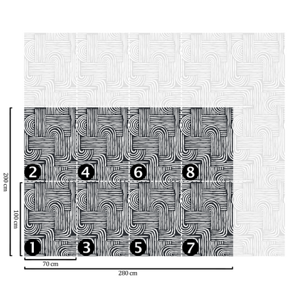 Papier Peint Japandi Rayures Papier Véritable 200x280cm – Moderne