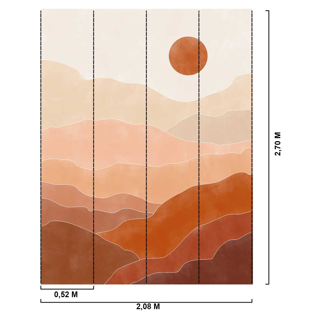 Papier Peint Japandi soleil au zenith 208x270 cm – Nom du Produit