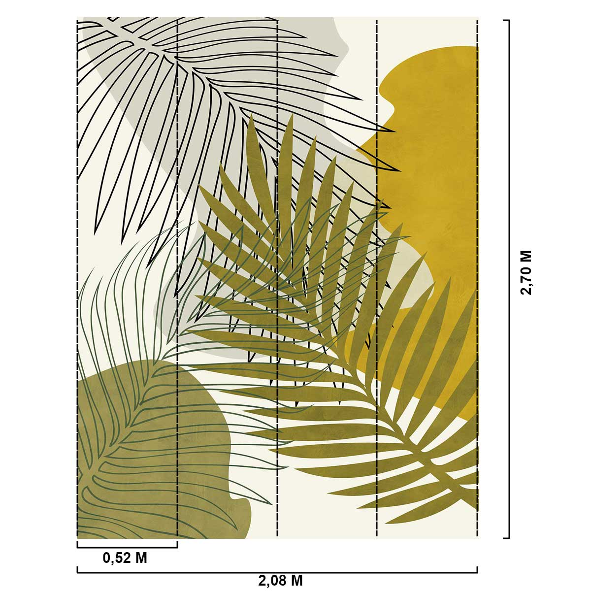 Papier Peint Japandi tropical 208x270 cm – Nom du Produit