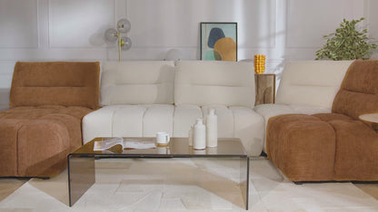 Pouf Texture Japandi Organique Beige - Apoliu