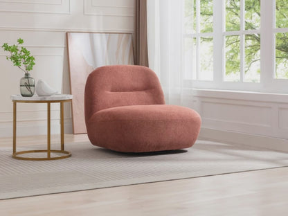 Fauteuil Japandi Pivotant Texturé Terracotta - Pozeti