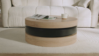 Table Basse Japandi Pivotante Ronde - Janita