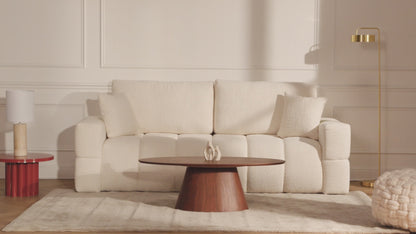 Canapé Japandi Convertible Bouclette Beige 3 Places - Issoro