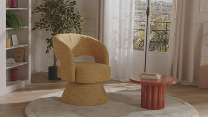 Fauteuil Japandi Pivotant Modern Beige - Narolia