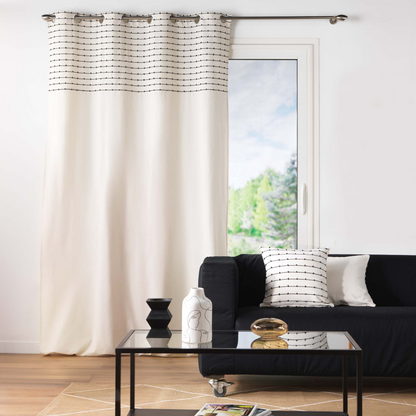 Rideau à œillets Japandi en coton recyclé écru 140 x 240 cm – Canna Douceur d'Intérieur