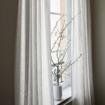 Rideau Japandi effet naturel flammé blanc – Bellavista