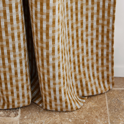 Rideau Japandi en Jacquard bicolore à carreaux Bleu – Castin