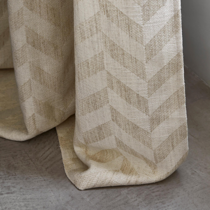 Rideau Japandi motif chevrons écru en jacquard tissé – Tobias