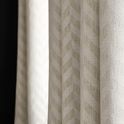 Rideau Japandi motif chevrons écru en jacquard tissé – Tobias