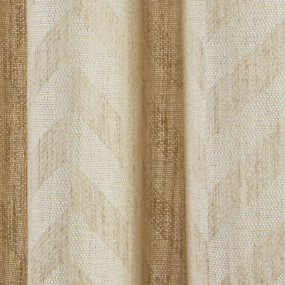 Rideau Japandi en Jacquard tissé aux fils méchés, motif chevrons Ecru – Tobias