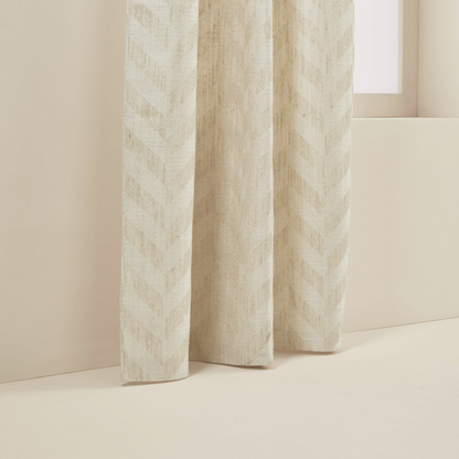 Rideau Japandi motif chevrons écru en jacquard tissé – Tobias