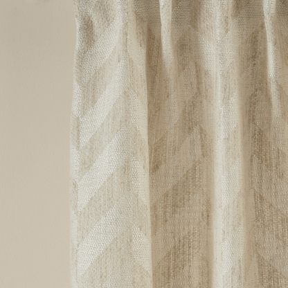 Rideau Japandi motif chevrons écru en jacquard tissé – Tobias