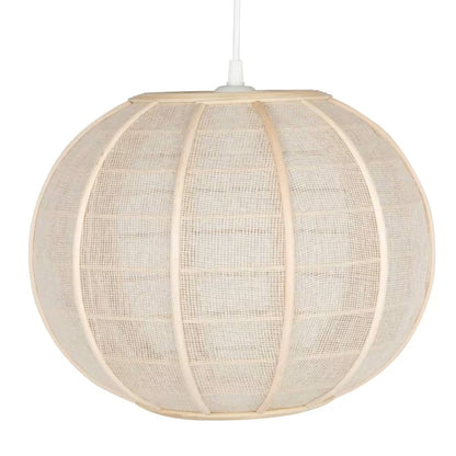 Suspension Japandi en bambou beige D35 – ASSOUANA