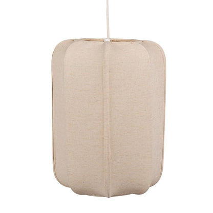 Suspension Japandi en lin et coton beige et métal blanc – GANAVAN