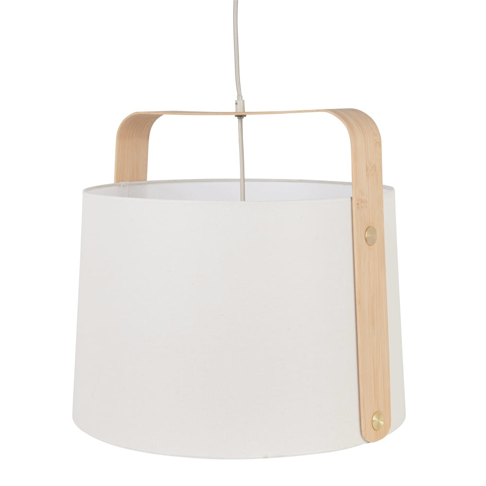 Suspension Japandi en tissu beige et bambou – ANGELI