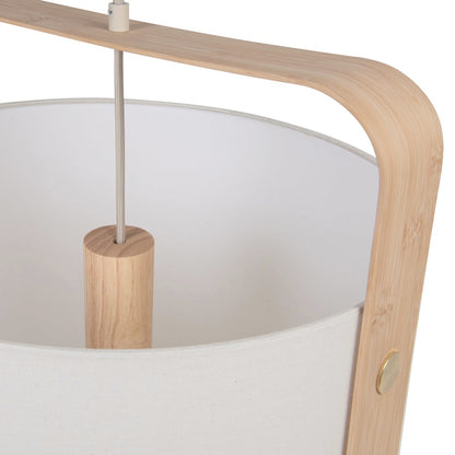 Suspension Japandi en tissu beige et bambou – ANGELI